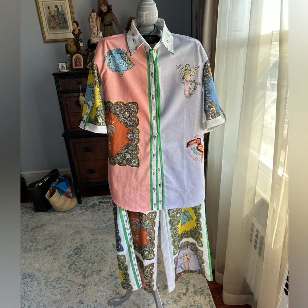 NEW SET of Colorful Patchwork Shirt and Pants